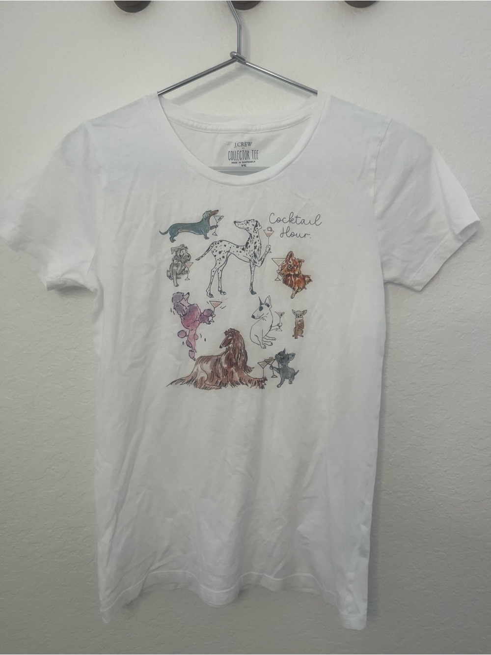 J. Crew White Graphic 'Cocktail Hour' Dog T-Shirt